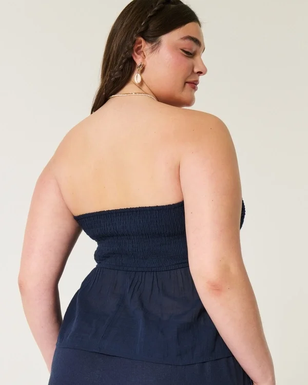 Top sin tirantes de tejido mixto estilo crochet fácil Top sin tirantes de tejido mixto estilo crochet fácil