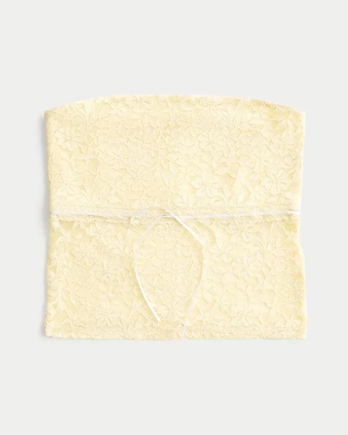 Top tubo con encaje integral