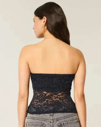 Top tubo con encaje integral