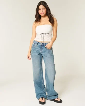 Top tubo con encaje integral