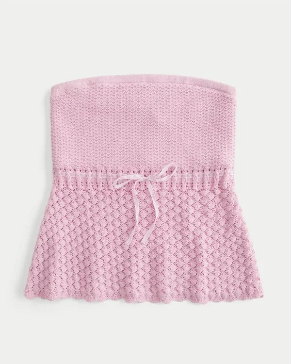 Top tubo sin tirantes estilo croché Top tubo sin tirantes estilo croché