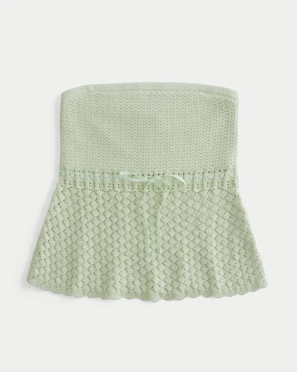 Top tubo sin tirantes estilo croché Top tubo sin tirantes estilo croché