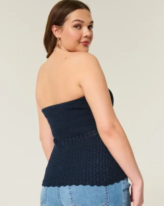 Top tubular de punto tipo croché Top tubular de punto tipo croché