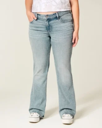 Vaqueros bootcut de talle bajo y lavado claro