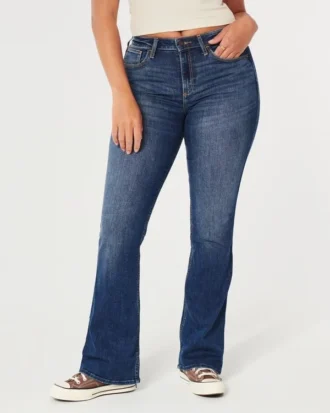 Vaqueros bootcut de talle medio y lavado medio Vaqueros bootcut de talle medio y lavado medio