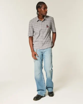 Vaqueros bootcut relajados con lavado medio