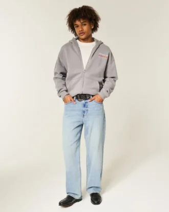 Vaqueros holgados con bordado de araña