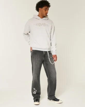 Vaqueros holgados con estampado Black Star lavados