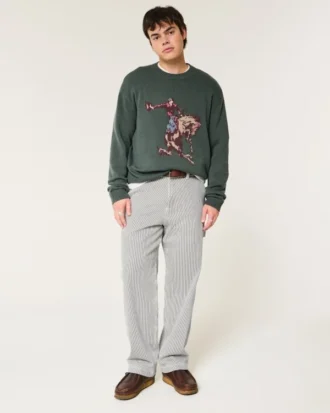 Vaqueros holgados con rayas ferroviarias Vaqueros holgados con rayas ferroviarias