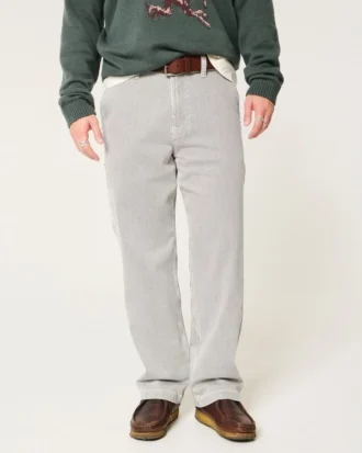 Vaqueros holgados con rayas ferroviarias Vaqueros holgados con rayas ferroviarias