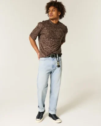 Vaqueros holgados de lavado claro Vaqueros holgados de lavado claro