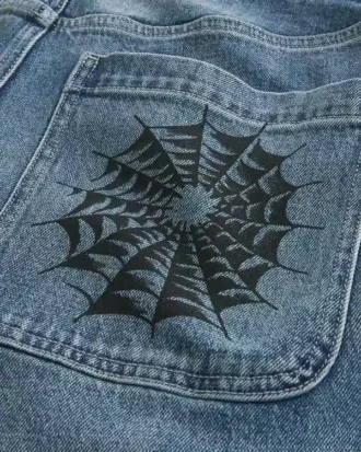 Vaqueros holgados Doodle con lavado medio Vaqueros holgados Doodle con lavado medio