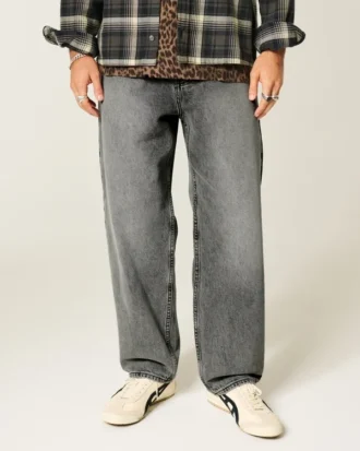 Vaqueros holgados gris lavado