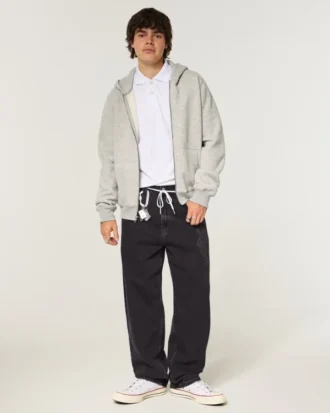 Vaqueros holgados skater con estampado de dragón negro lavado