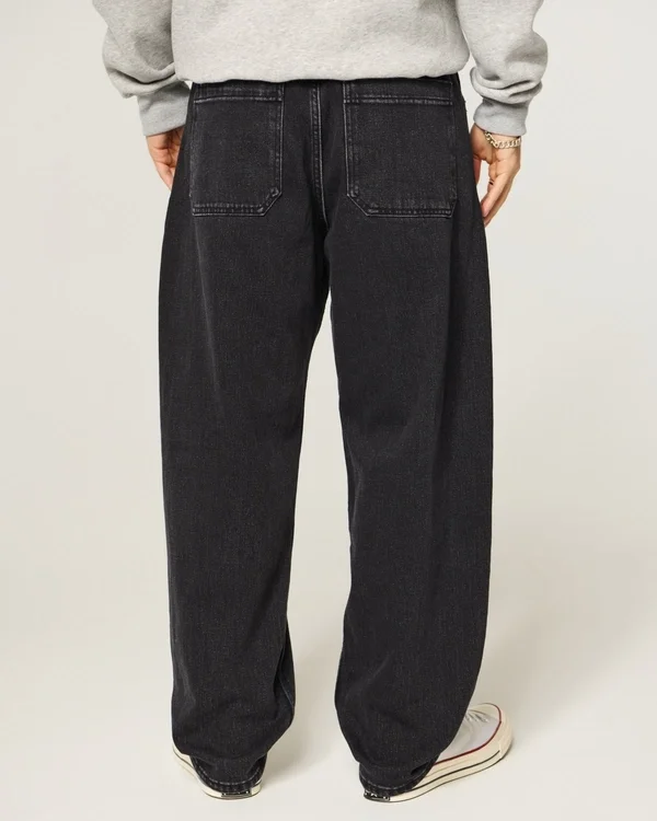 Vaqueros holgados skater con estampado de dragón negro lavado Vaqueros holgados skater con estampado de dragón negro lavado