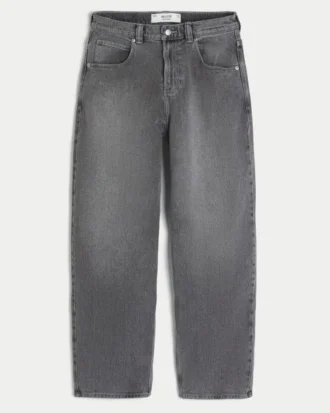 Vaqueros holgados skater con tachuelas bordadas en gris