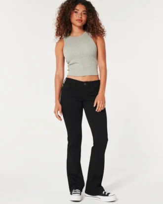 Vaqueros negros de talle bajo