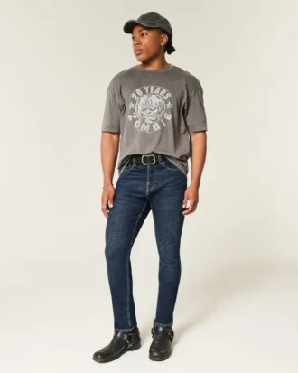 Vaqueros pitillo deportivos lavado oscuro