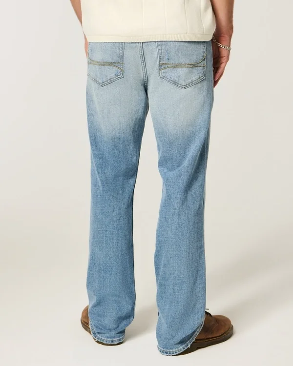 Vaqueros rectos con lavado medio desgastado Y2K Vaqueros rectos con lavado medio desgastado Y2K