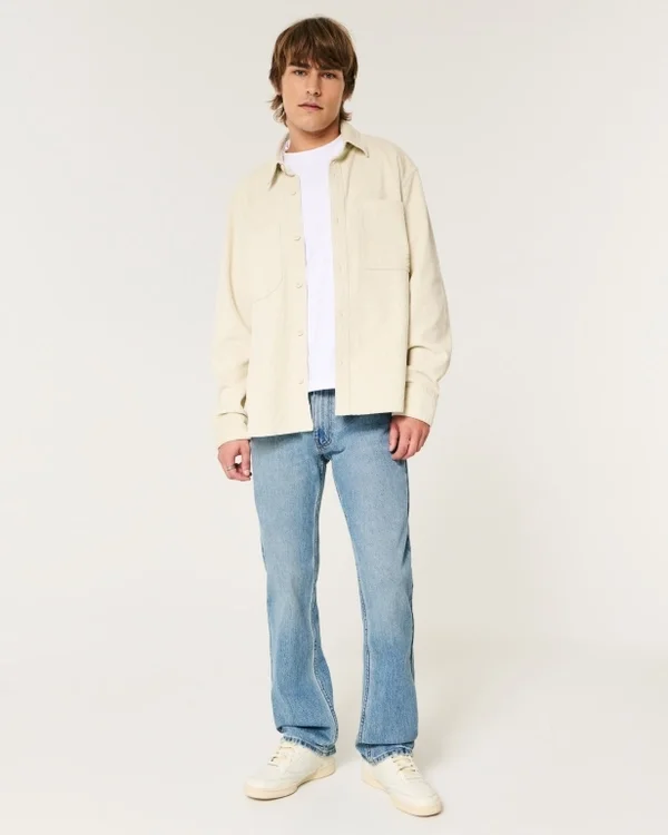 Vaqueros rectos de lavado medio Vaqueros rectos de lavado medio