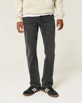 Vaqueros rectos negros lavados