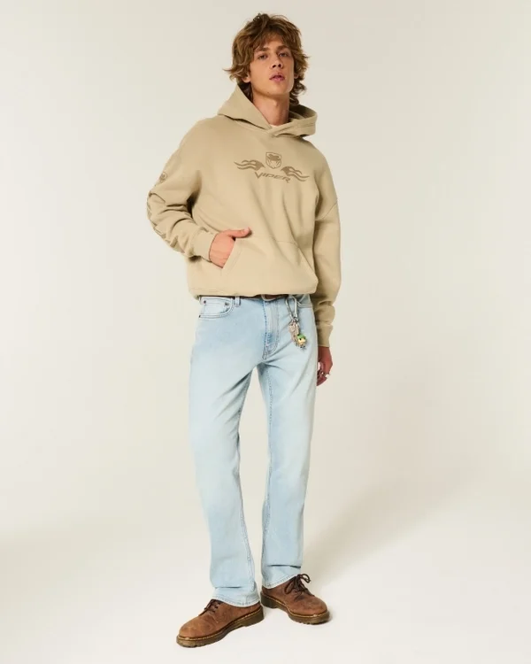 Vaqueros rectos slim de lavado claro Vaqueros rectos slim de lavado claro