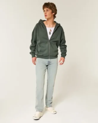 Vaqueros rectos slim de lavado claro