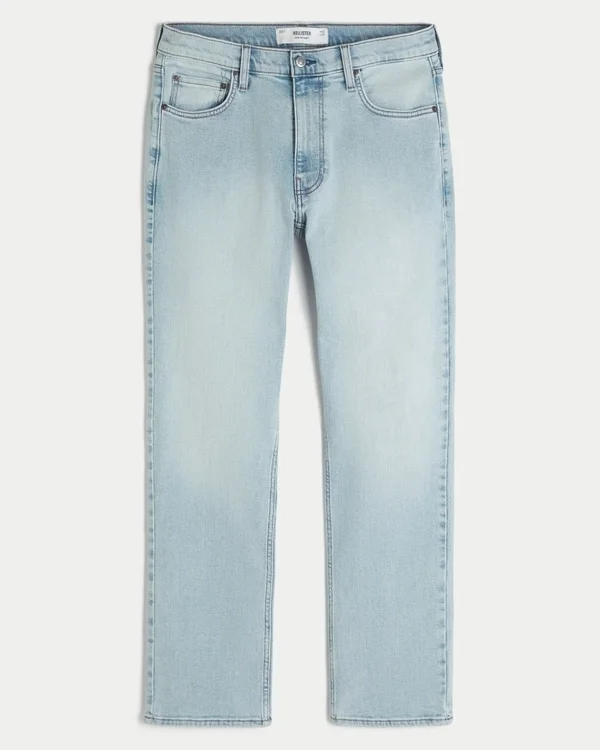 Vaqueros rectos slim de lavado claro Vaqueros rectos slim de lavado claro