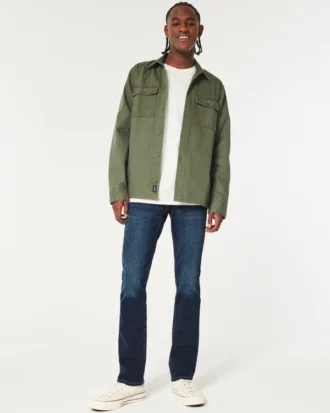 Vaqueros rectos slim de lavado oscuro