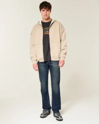 Vaqueros rectos slim de lavado oscuro