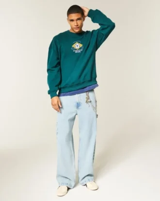 Vaqueros superbaggy de lavado claro