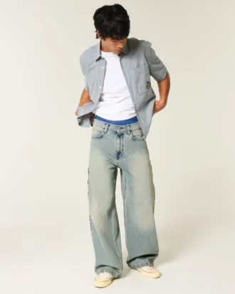 Vaqueros superbaggy de lavado medio