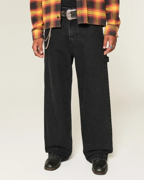 Vaqueros superbaggy lavados en negro Vaqueros superbaggy lavados en negro