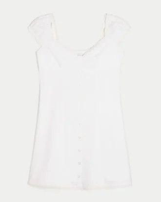 Vestido camisero con mangas casquillo