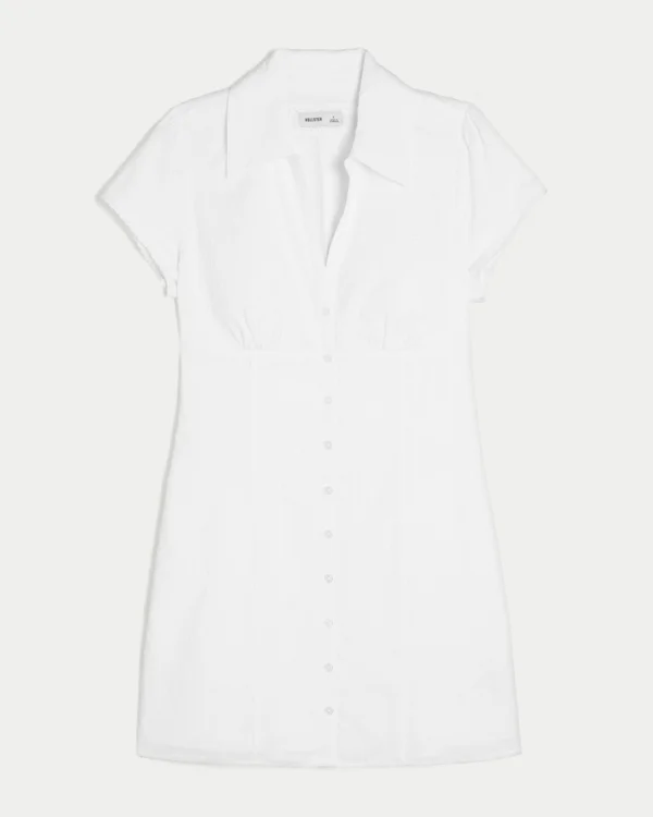 Vestido camisero de manga corta Vestido camisero de manga corta