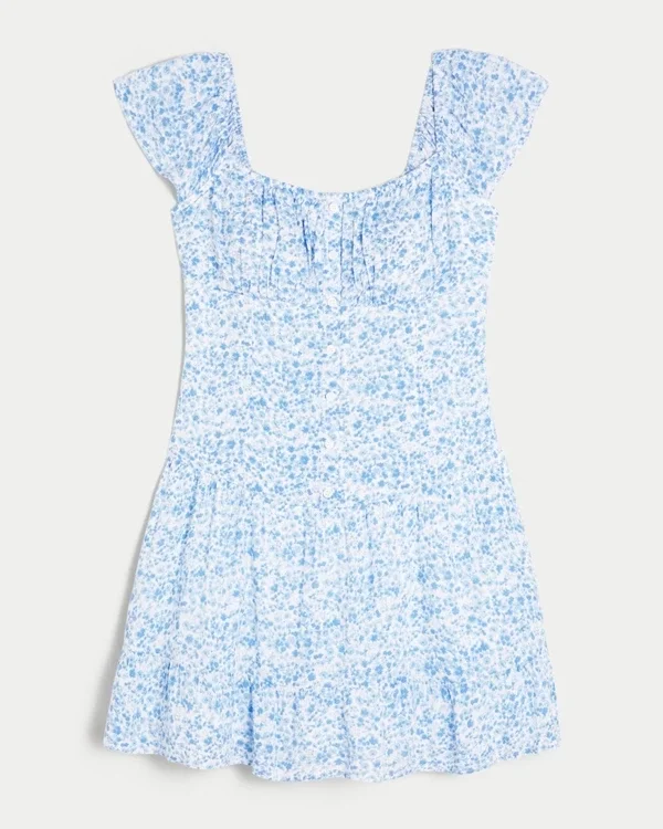 Vestido con falda pantalón y mangas con volantes Vestido con falda pantalón y mangas con volantes