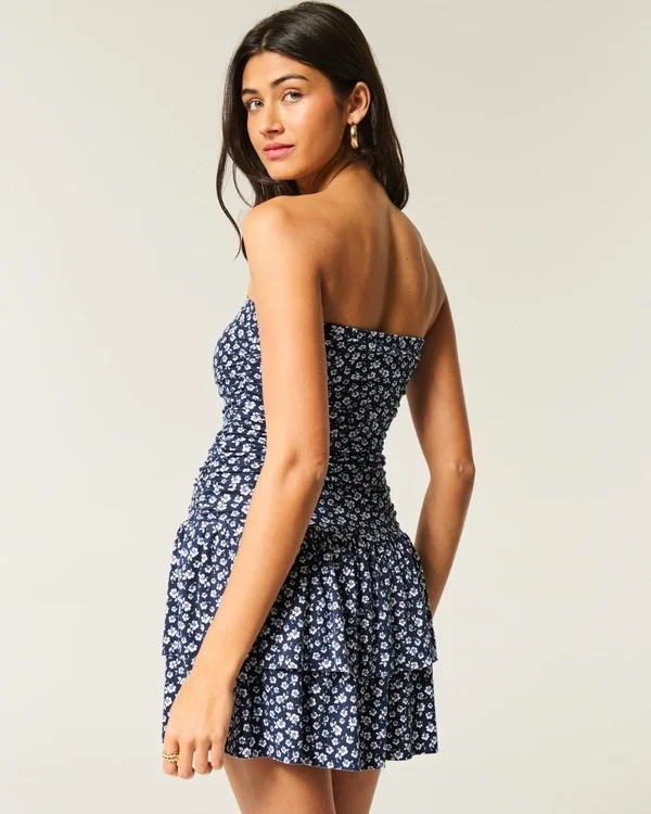 Vestido falda pantalón de punto sin tirantes Vestido falda pantalón de punto sin tirantes