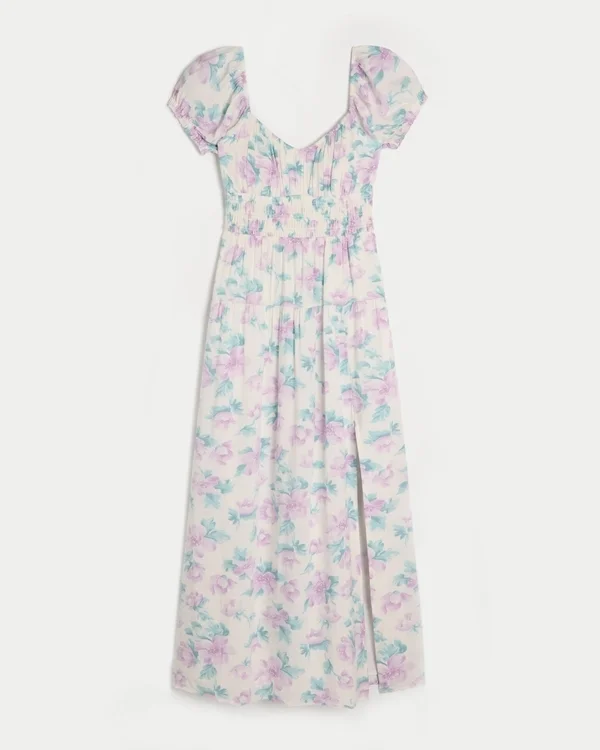 Vestido largo de manga corta con espalda abierta Vestido largo de manga corta con espalda abierta