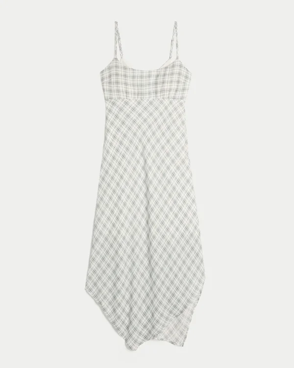 Vestido midi con dobladillo asimétrico Vestido midi con dobladillo asimétrico