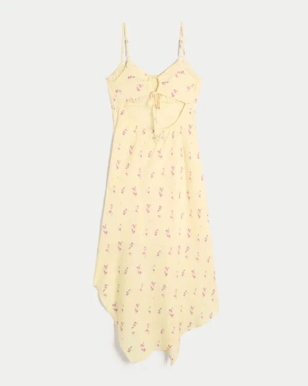 Vestido midi con dobladillo asimétrico Vestido midi con dobladillo asimétrico