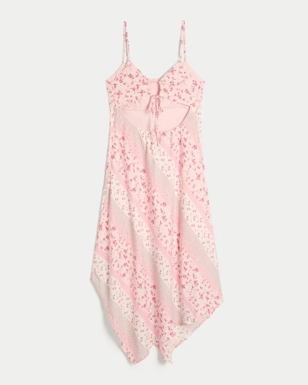 Vestido midi con dobladillo asimétrico Vestido midi con dobladillo asimétrico